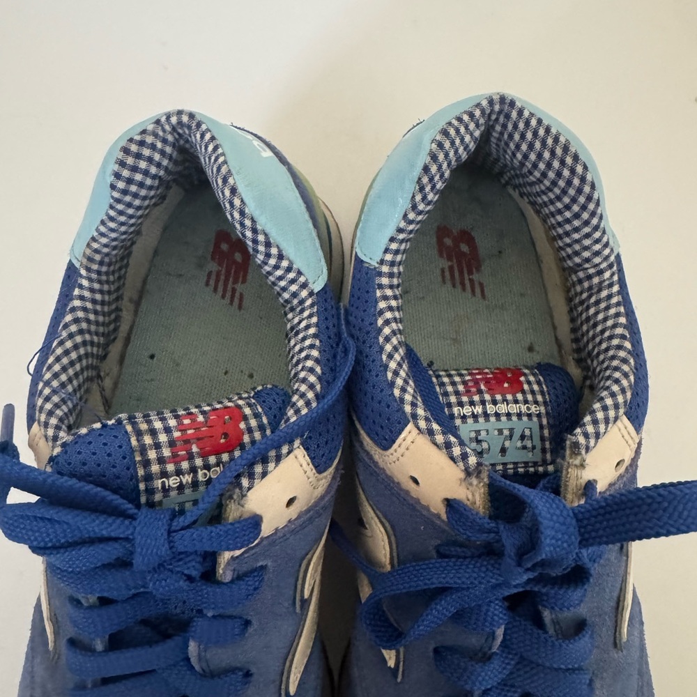 New Balance Blue and White Checkered Sneakers - Picture 2 of 8